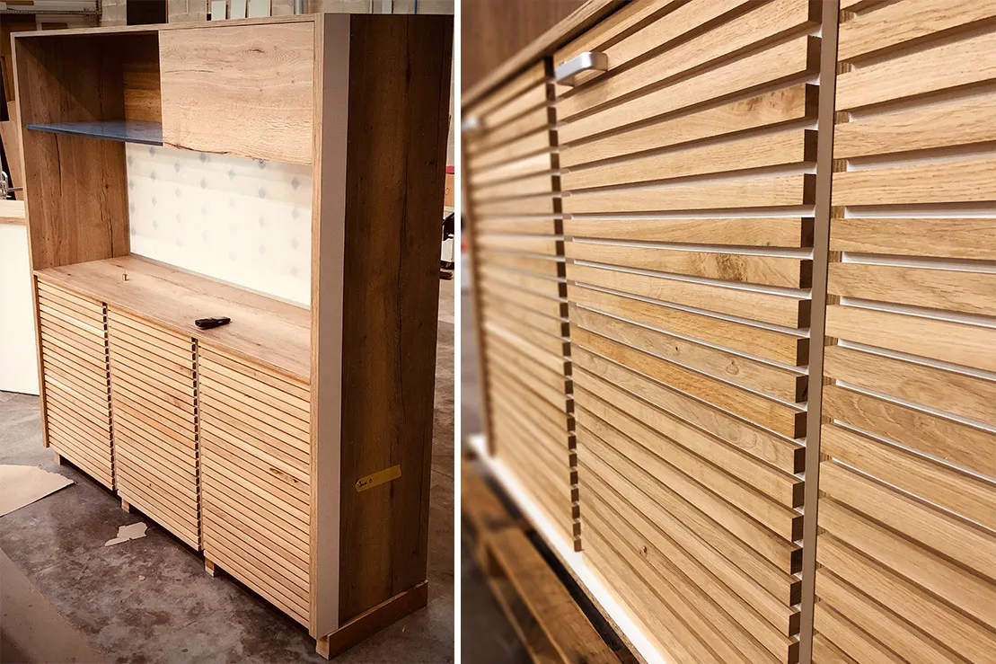 Mobilier de stand, réalisation MZ Bois et Compagnie